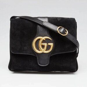 Gucci Black Suede/Leather Medium Arli Crossbody Bag